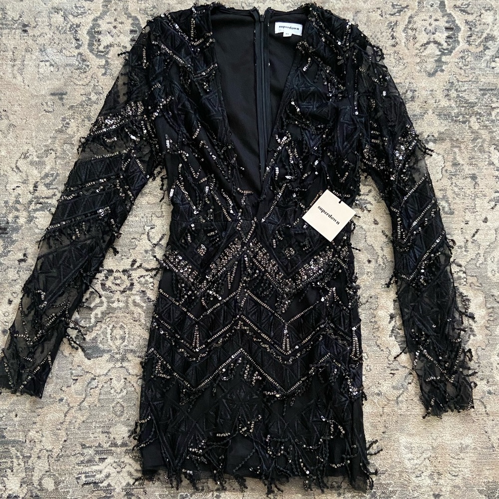 SUPERDOWN Deep V Minidress